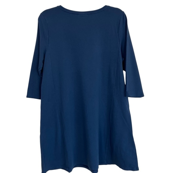 J. Jill‎ Pure Jill Womens Scoop Neck A-Line Dress Pima Cotton Ocean Blue Sz L - Picture 3 of 16